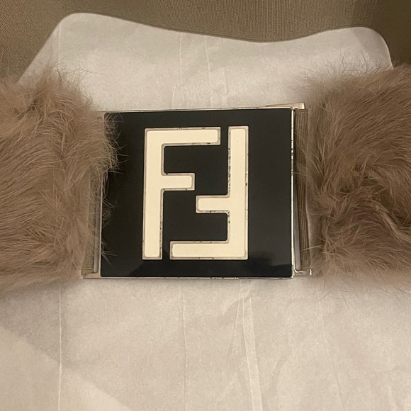 Fendi FF Elastic and FUR Belt Double F ITALY 23.5 inches STRETCH - Picture 16 of 16